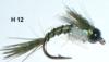 nymphe casquée de baétis couleur olive (nymphe bille)