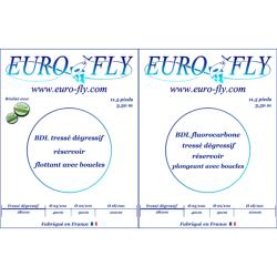 bas de ligne tressé dégressif plongeant réservoir Euro-Fly 11.5 pieds