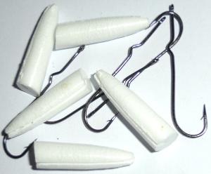foam (mousse) compacte avec leurs hameçons spéciaux pour poppers modèle 'pencil'