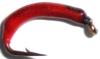nymphe en plomb peint, coloris rouge (nymphe et mouche coregone)