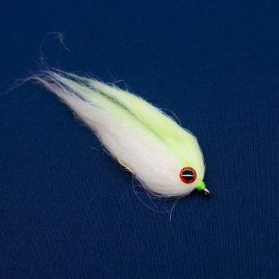 fat minnow blanc et chartreuse (mouche mer et carnassier)