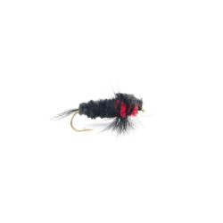 mouche montana noire et rouge fluo (streamer)