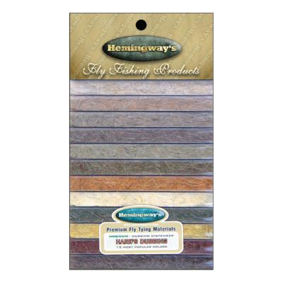 assortiment de 12 coloris de dubbing de lièvre (combo Hemingway's n°1)