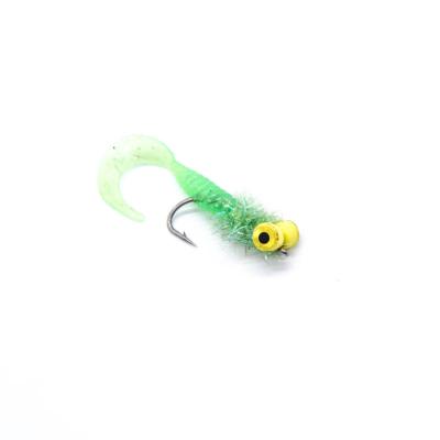 wiggle soft tail chartreuse (mouche carnassier et black-bass)