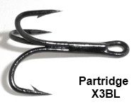 hameçon triple Partridge X3BL noir (par 10)