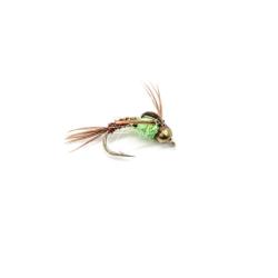 pheasant tail casquée "hot belly" chartreuse (nymphe bille)
