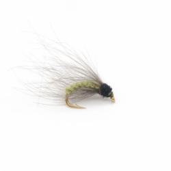 nymphe de caddis olive tissée et cdc (nymphe en cdc)