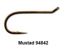hameçon mouche pour sèche Mustad 94842 tailles H22 à H26
