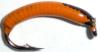 nymphe en plomb peint, coloris orange (nymphe et mouche coregone)